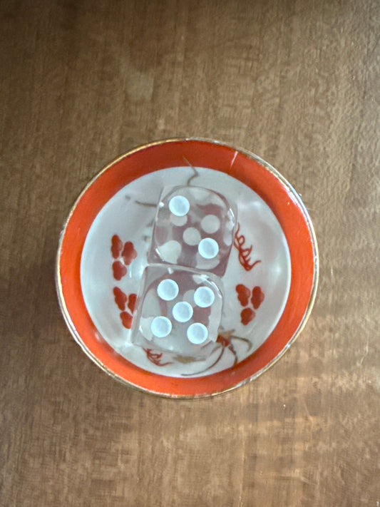 Vintage Orange/Red Mini Dragon Bowl