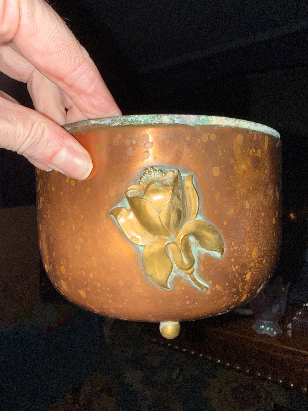 Copper and Brass Floral Planter