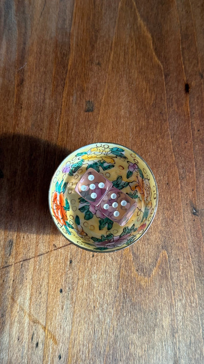 Vintage Mini Yellow Floral Bowl