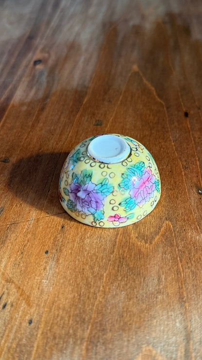 Vintage Mini Yellow Floral Bowl