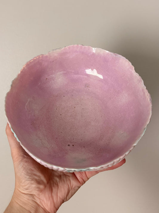 Antique Etruscan Majolica Seashell Bowl