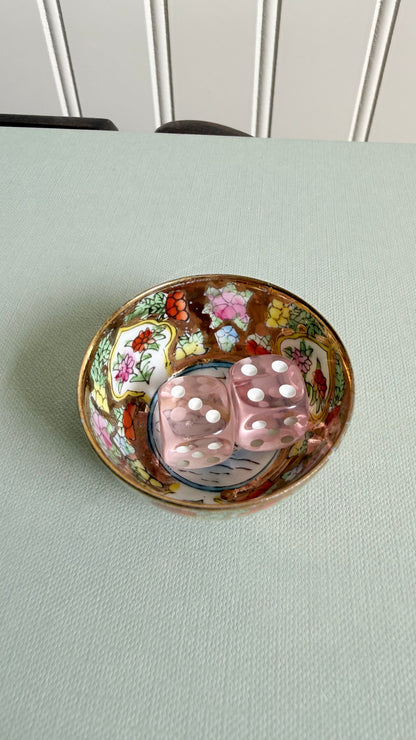 Vintage Mini Millefleur Two Birds Bowl