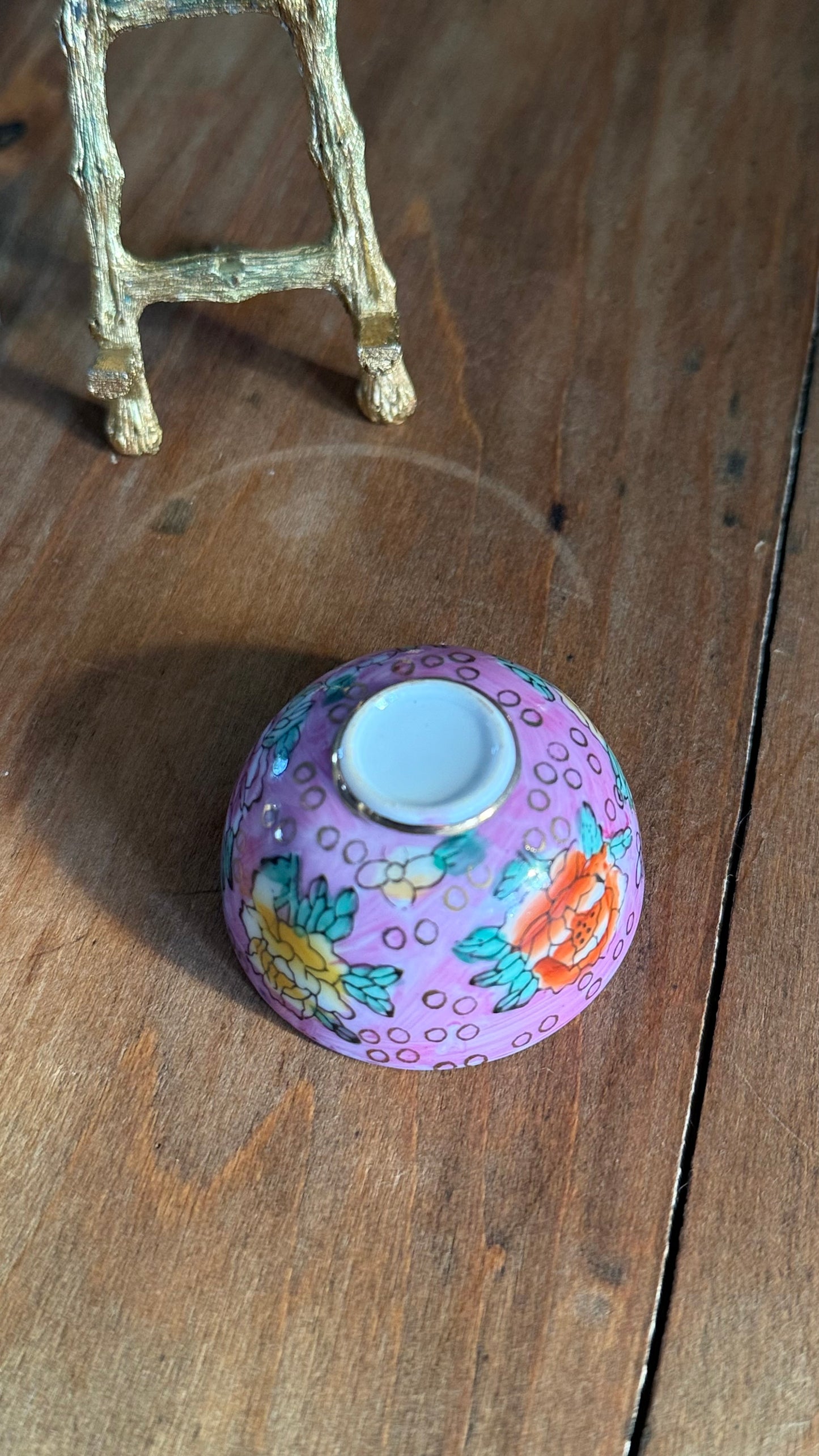Vintage Mini Pink Floral Bowl