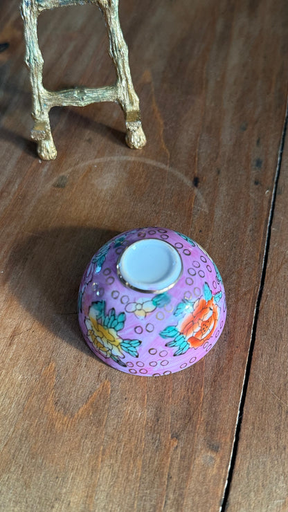 Vintage Mini Pink Floral Bowl