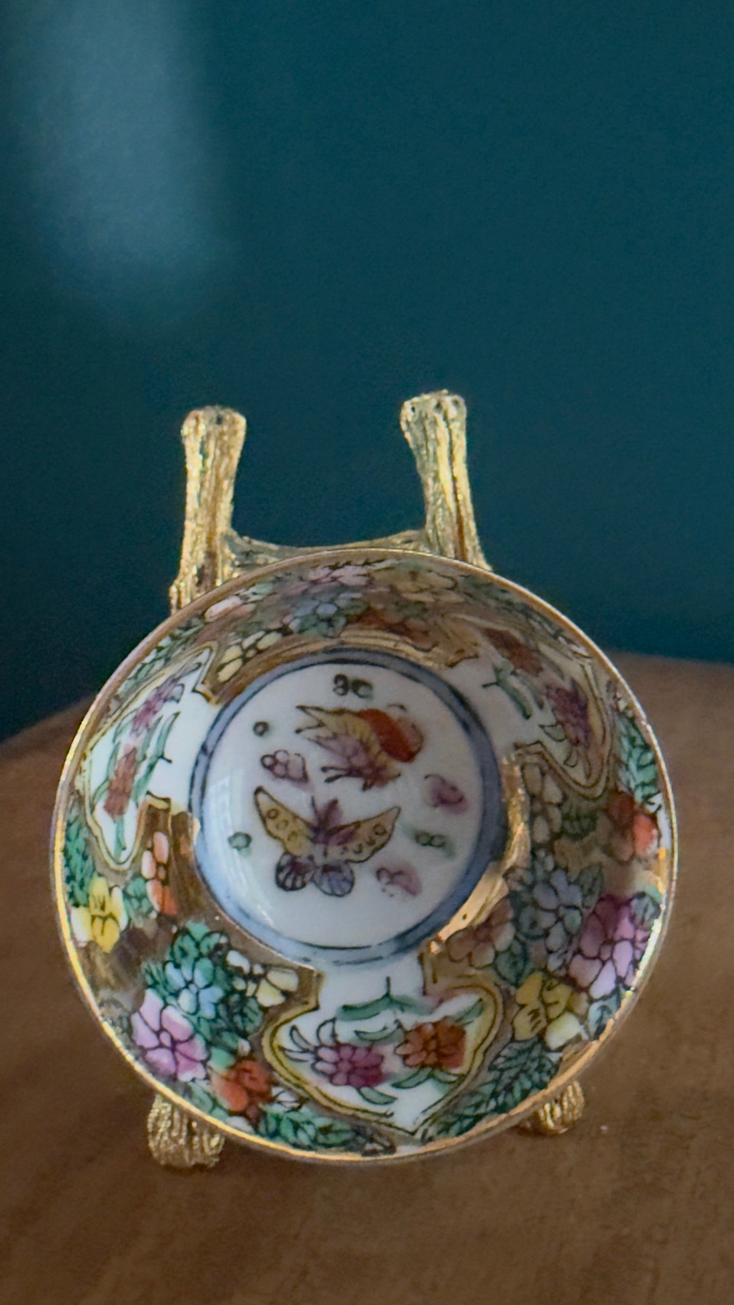 Vintage Mini Chinese Bowl with Butterflies