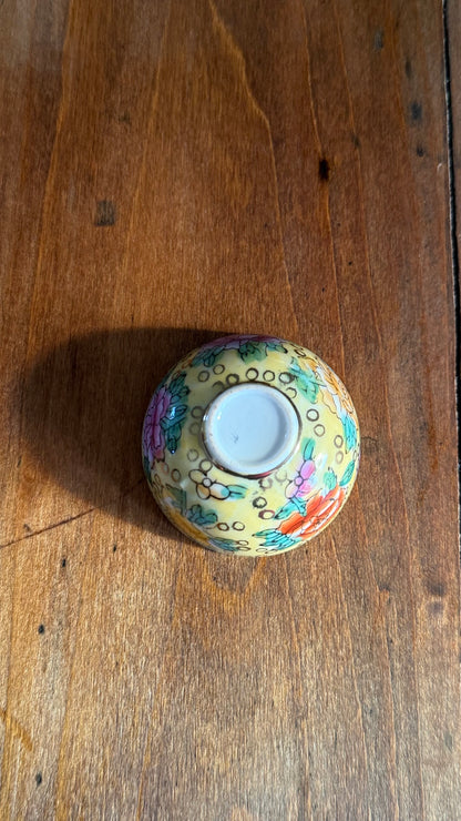 Vintage Mini Yellow Floral Bowl