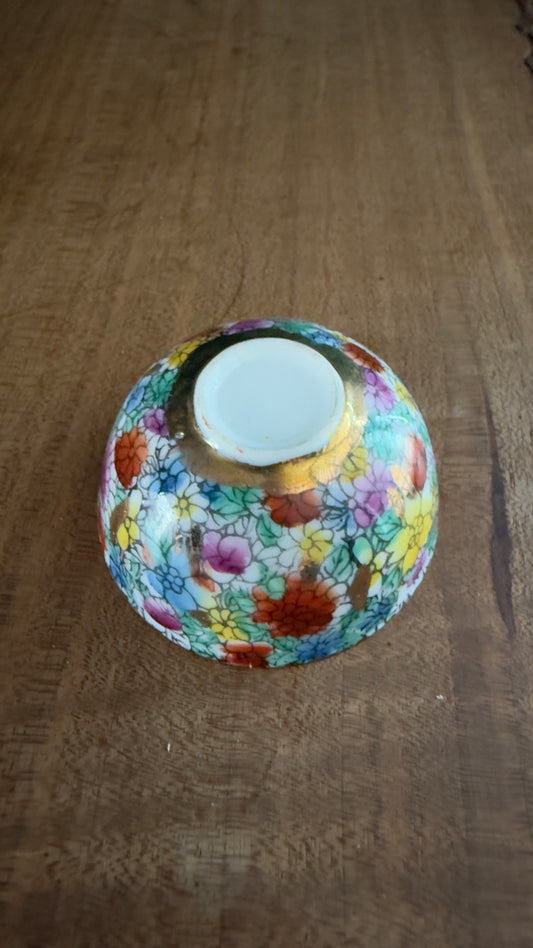 Vintage Mini Bowl with Yellow Flower