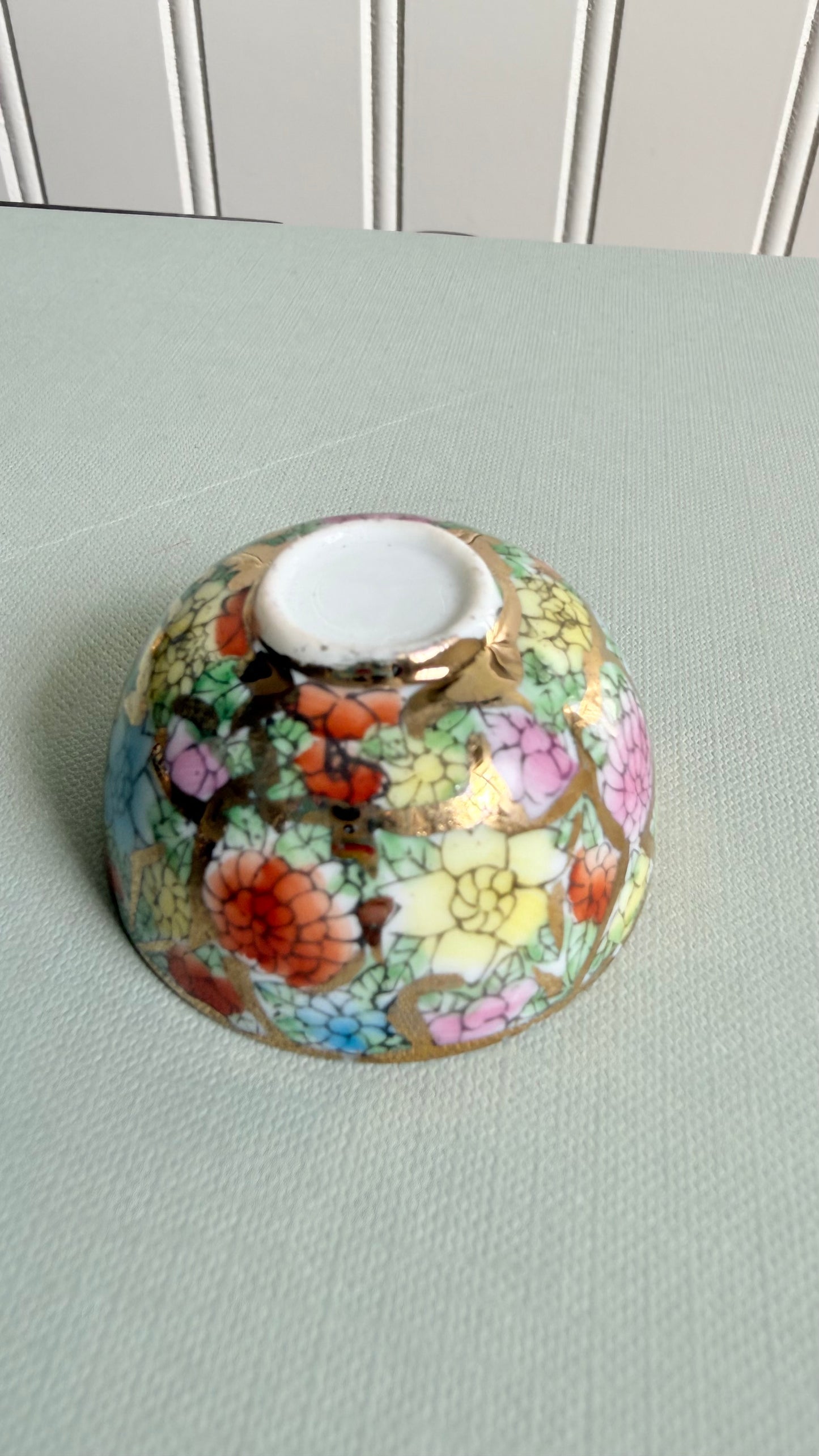 Vintage Mini Millefleur Two Birds Bowl