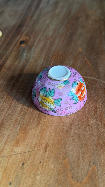 Vintage Mini Pink Floral Bowl