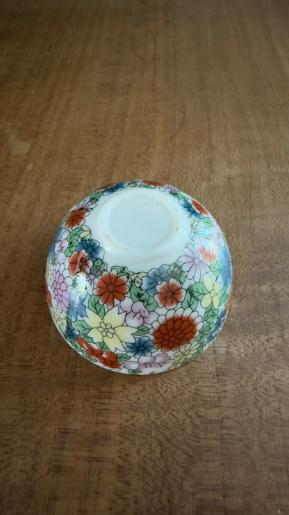 Vintage Mini Bowl with Woman Standing