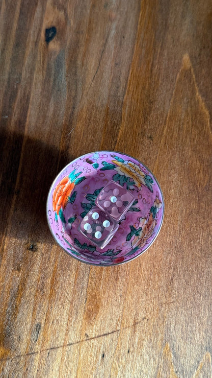 Vintage Mini Pink Floral Bowl