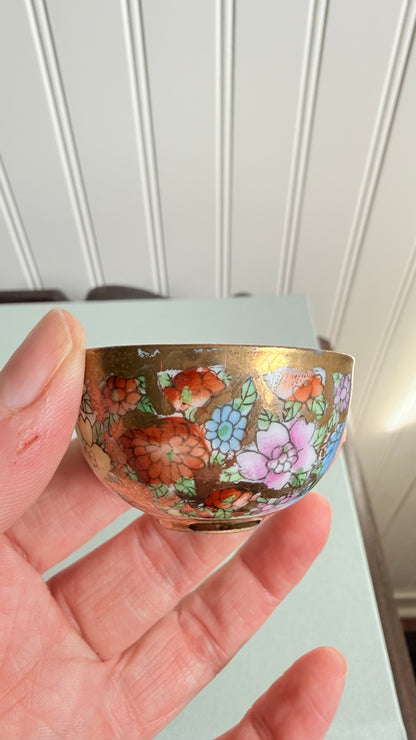 Vintage Mini Millefleur Woman & Cherry Blossoms Bowl