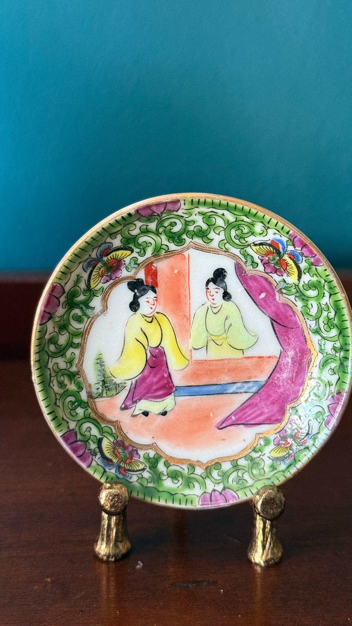 Vintage Chinese Rose Mandarin Butter Pat