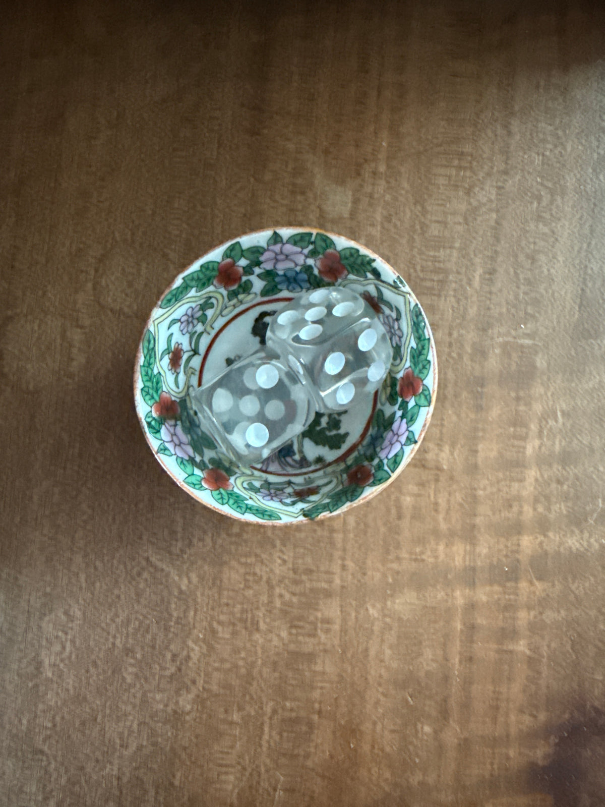 Vintage Mini Bowl Floral with Woman Standing