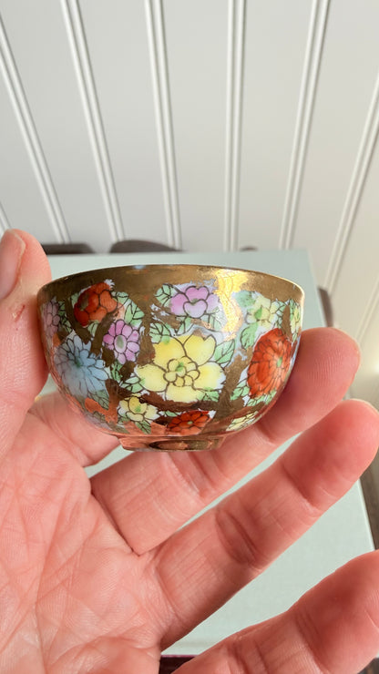 Vintage Mini Millefleur Woman & Cherry Blossoms Bowl