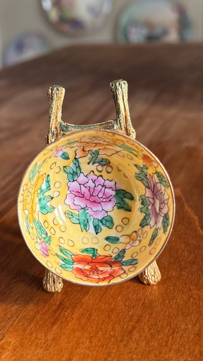 Vintage Mini Yellow Floral Bowl