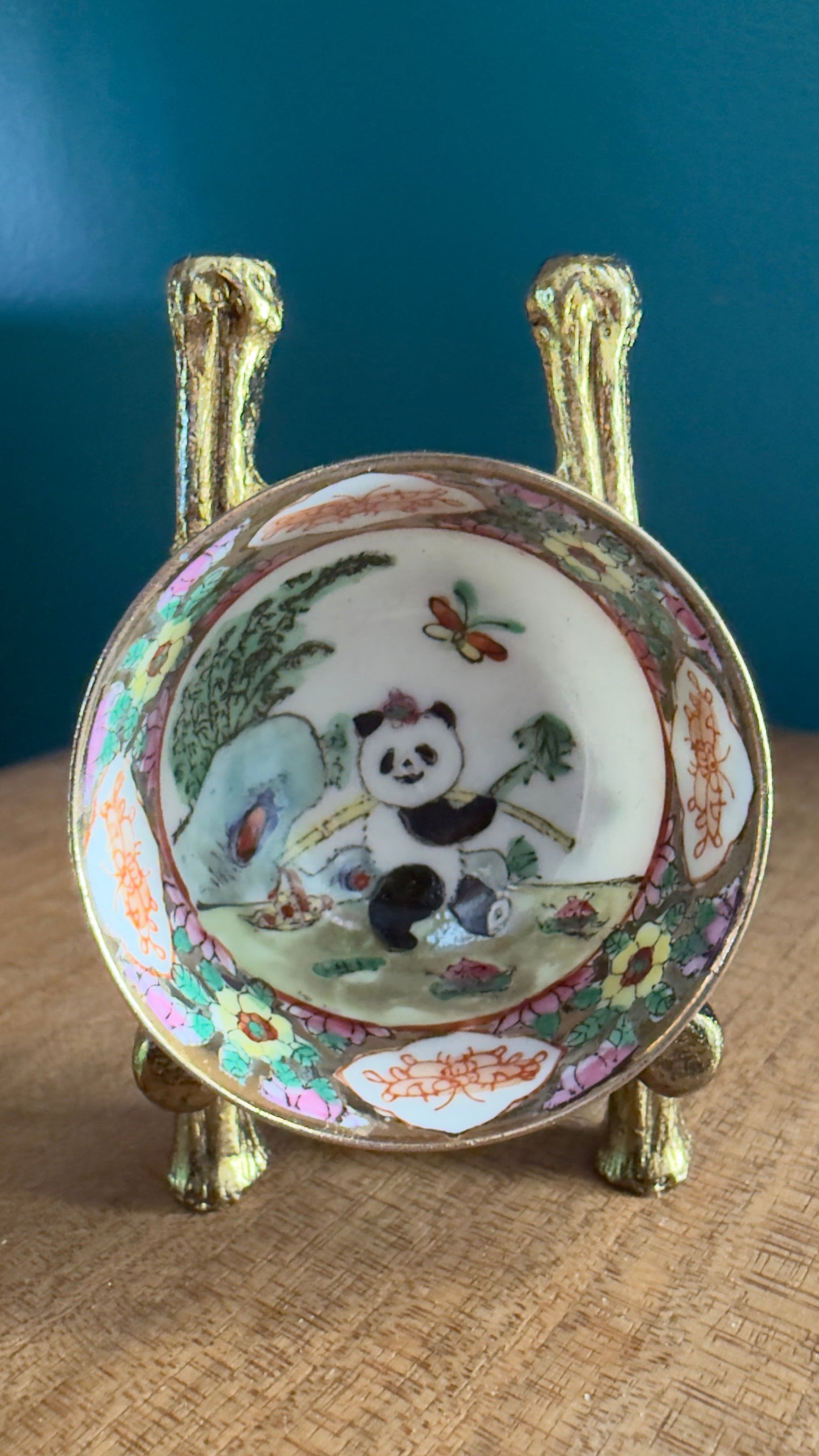 Vintage Miniature Standing Panda Bowl