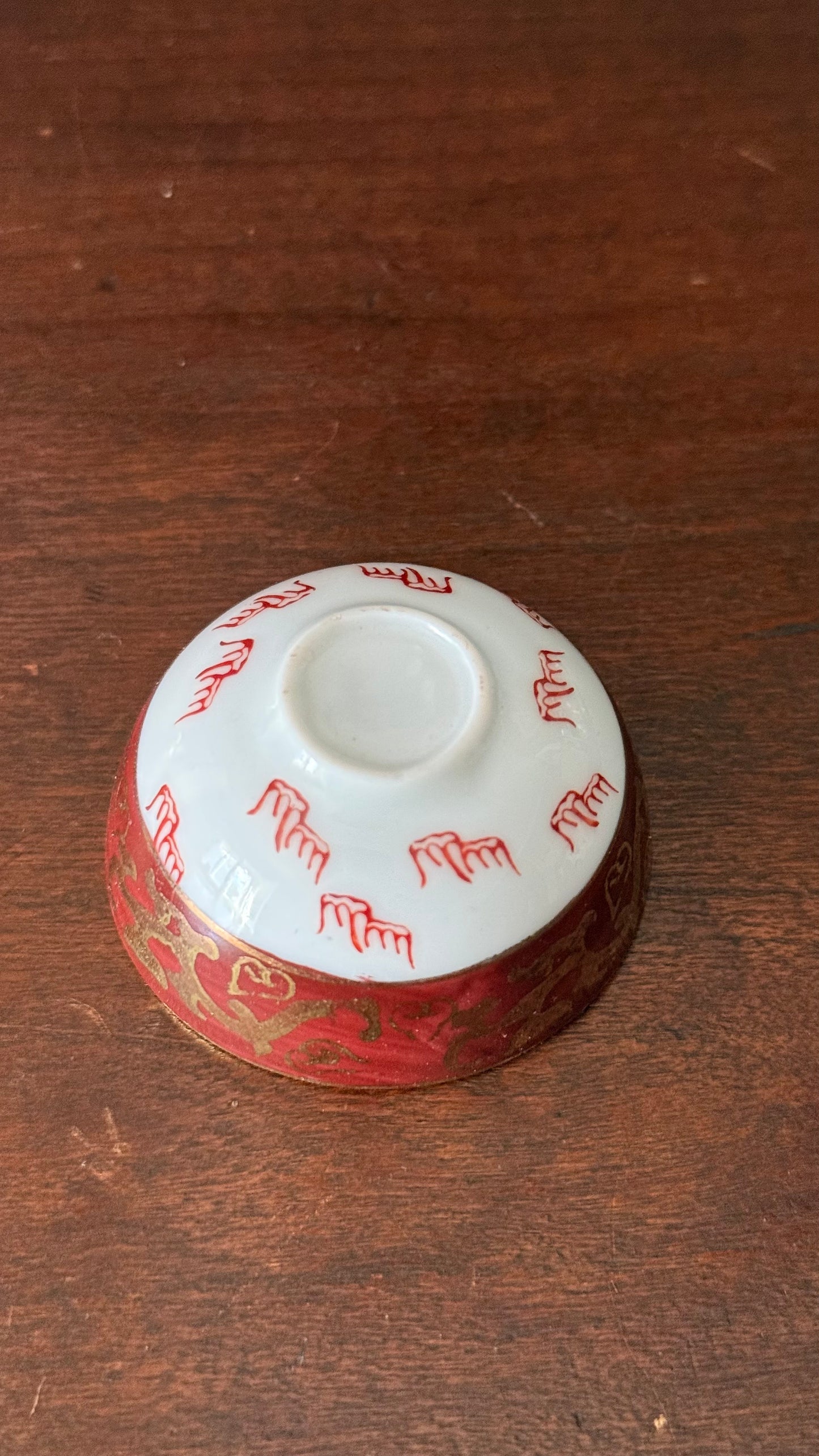 Vintage Chinoiserie Mini Bowl – Green Dragon