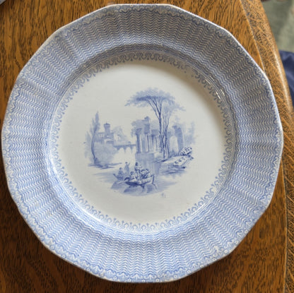 Antique Blue and White Aleppo Transferware Plate