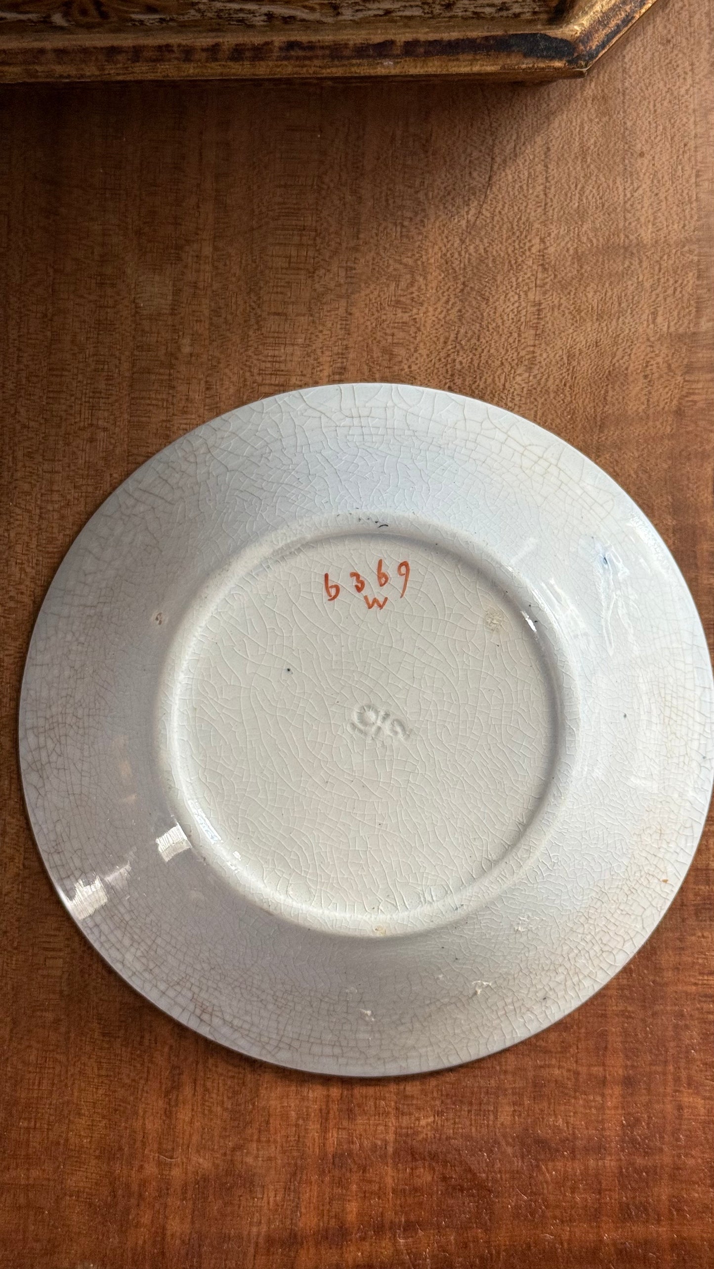 Antique Ashworth Transferware Berry Bowl Stained and Crazed