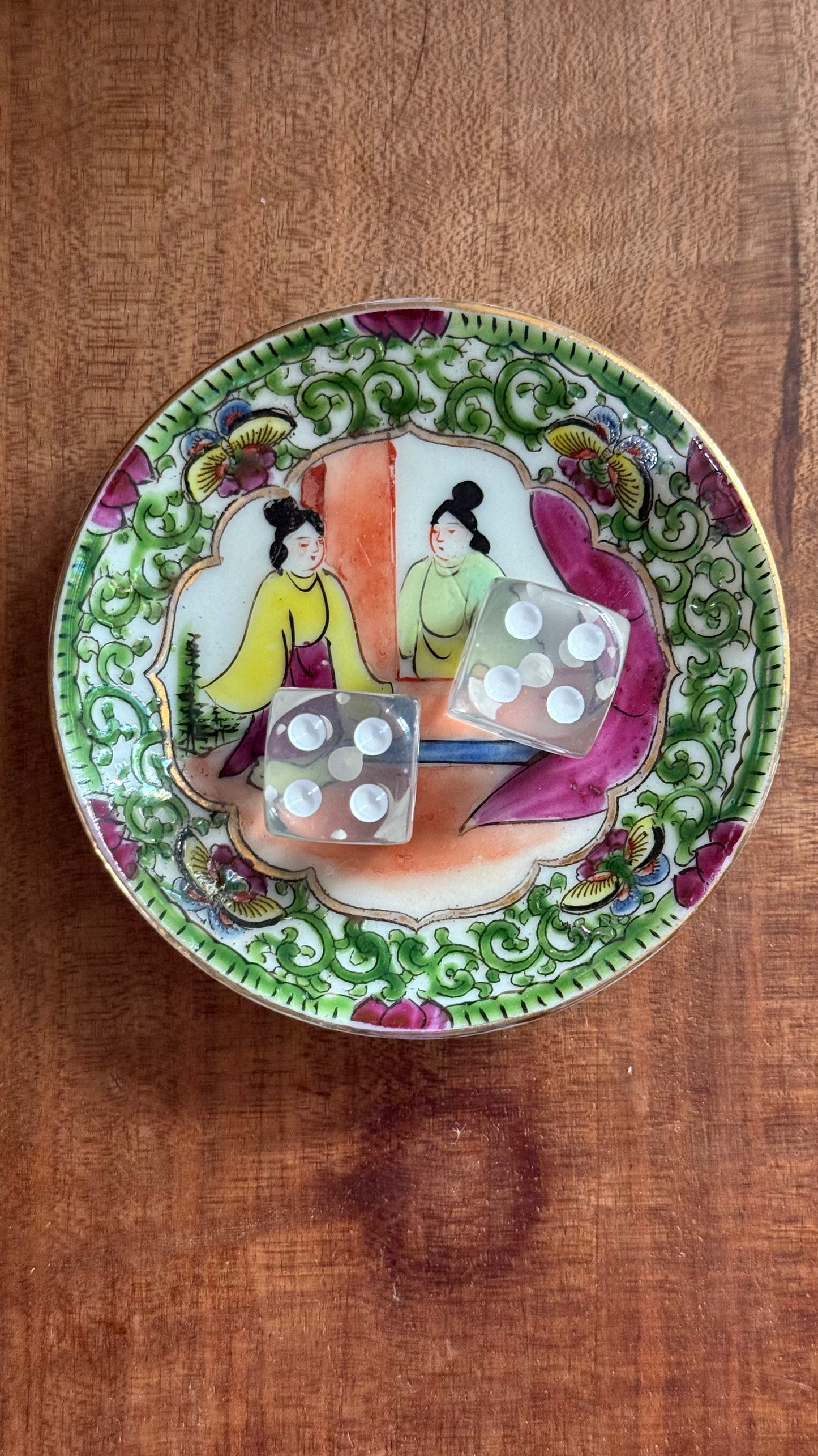 Vintage Chinese Rose Mandarin Butter Pat