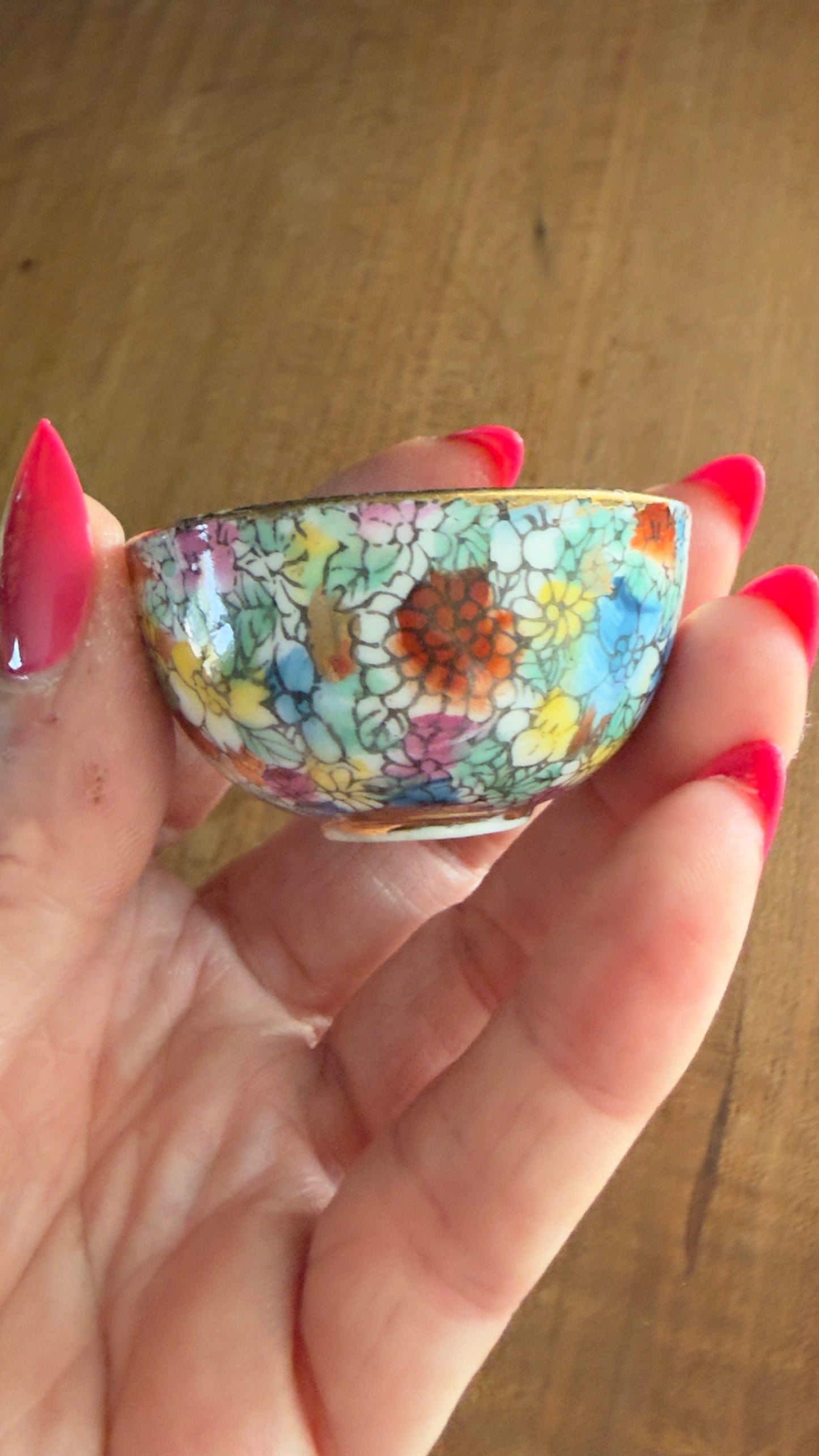 Vintage Cherry Blossom Miniature Bowl