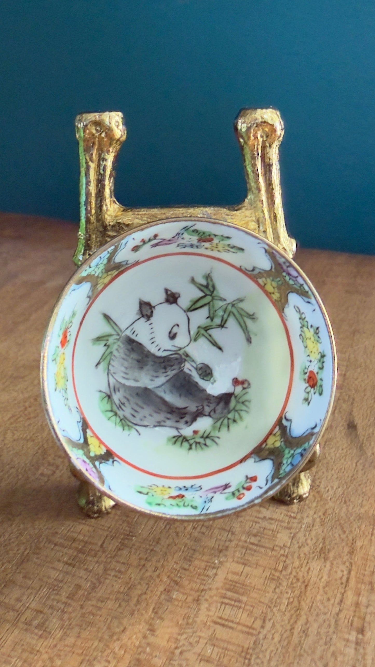 Vintage Miniature Sitting Panda Bowl