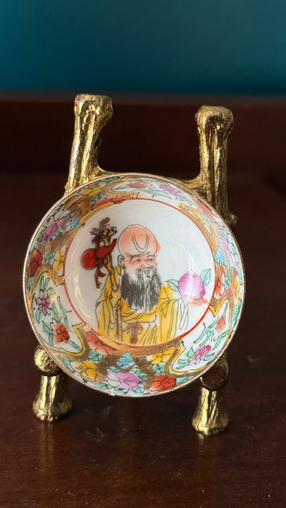 Vintage Chinoiserie Mini Bowl – God of Longevity