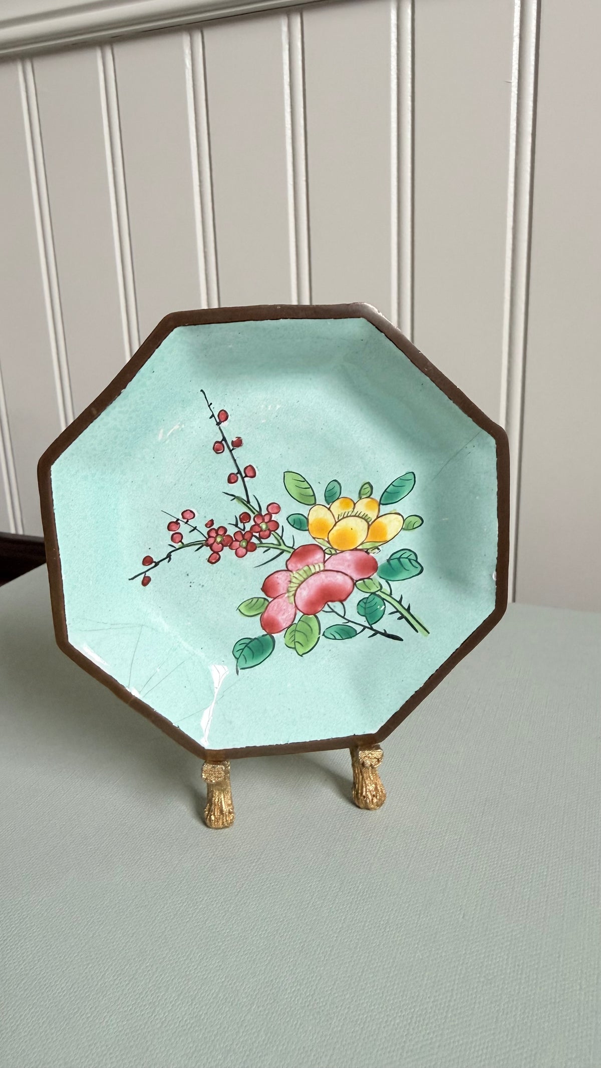 Vintage Famille Rose Enamel Pin Dish