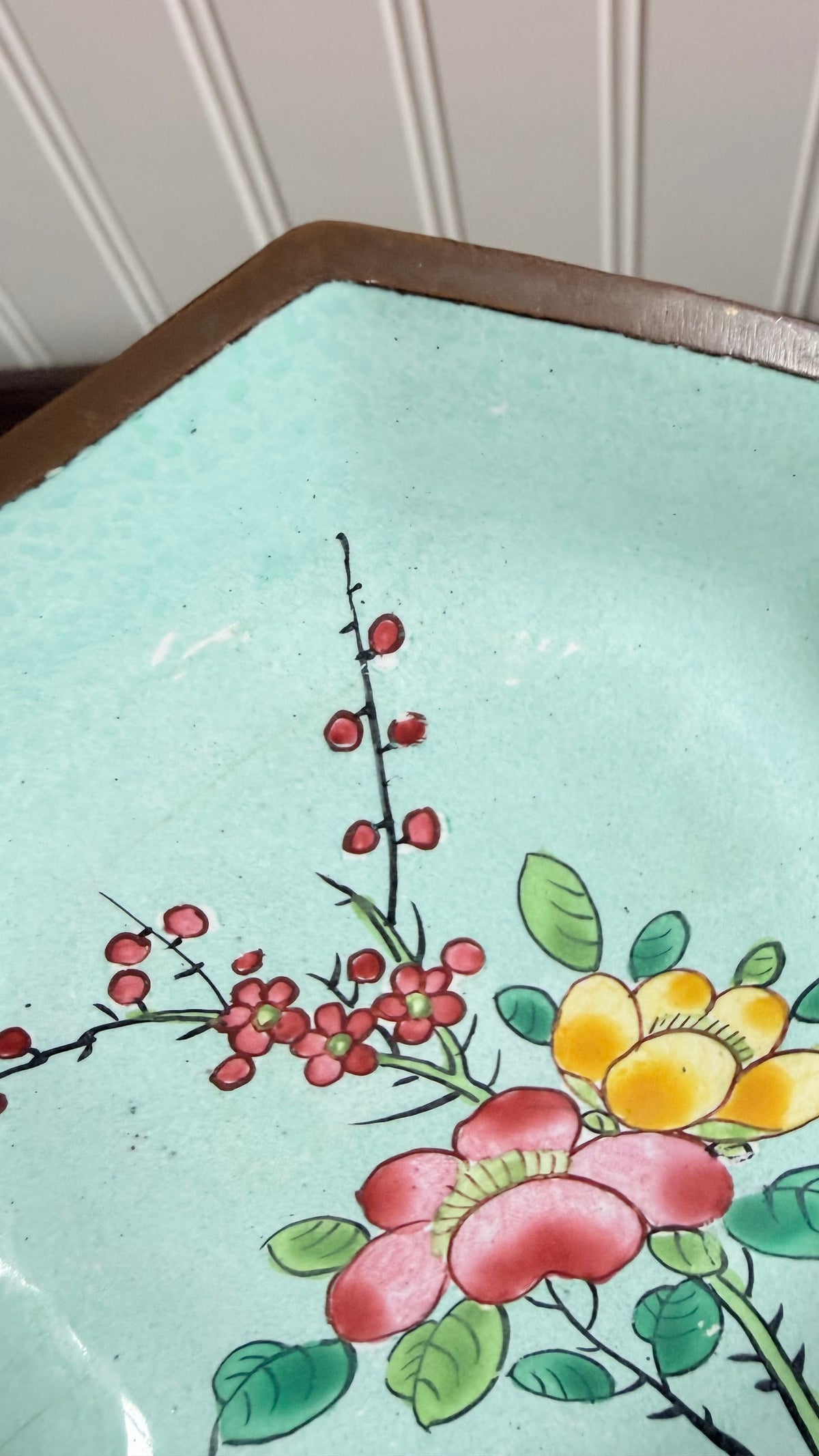 Vintage Famille Rose Enamel Pin Dish
