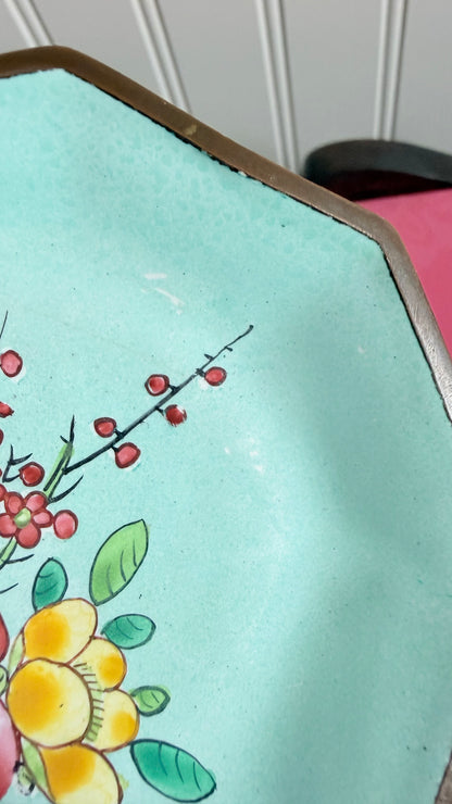 Vintage Famille Rose Enamel Pin Dish