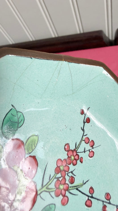 Vintage Famille Rose Enamel Pin Dish